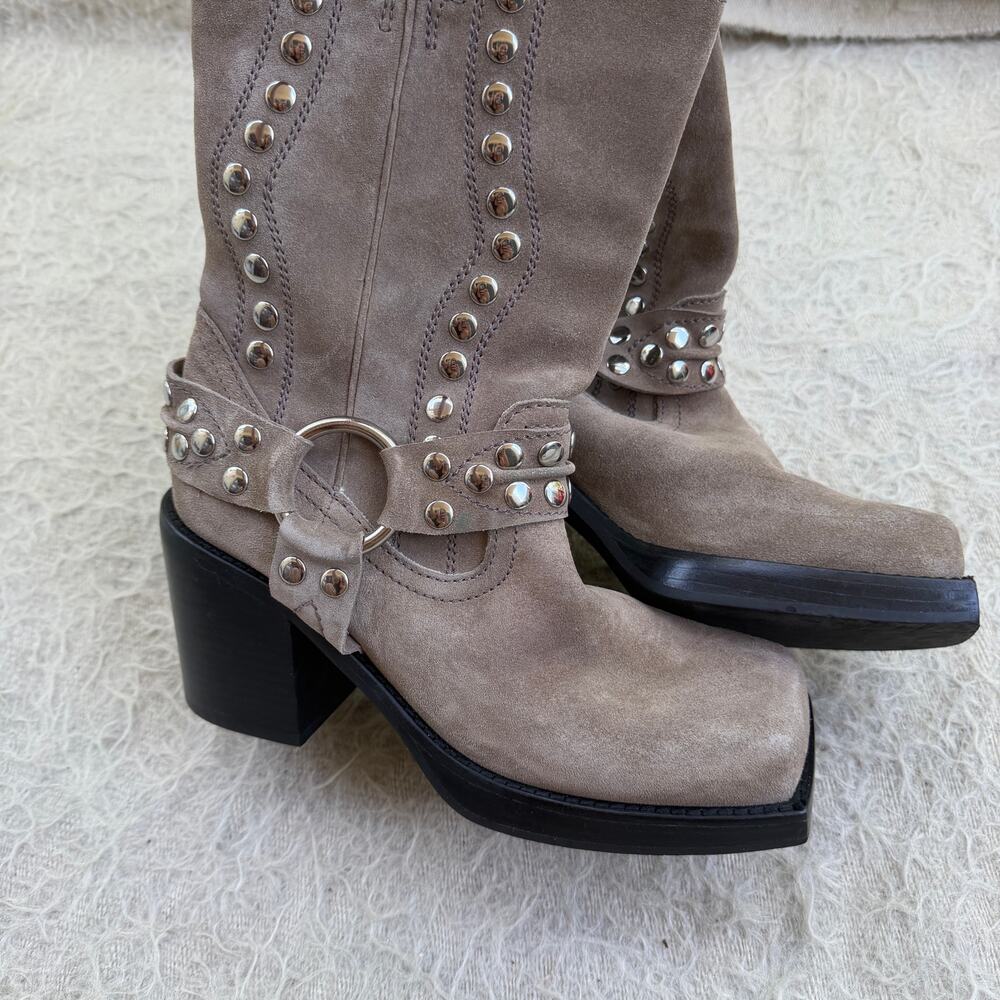 Jeffrey Campbell Studded Suede Moto Boots – Size 8.5 - Picture 6 of 6